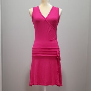 Deep V-Neck Dress Fuchsia Sz 4